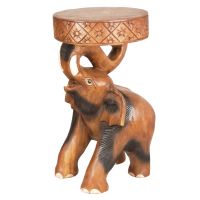 Dřevěný stolek Slon 51 cm na chobotu
