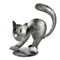 Soška Kočka protažená kovová 15 cm