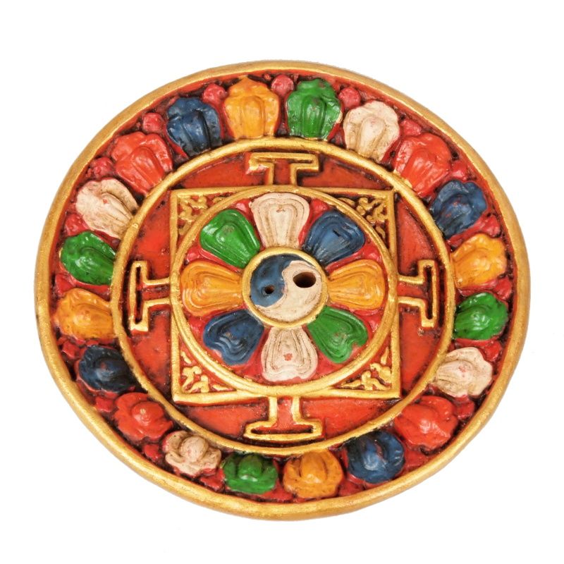 Stojánek na vonné tyčinky keramický Tibet Mandala 12 cm