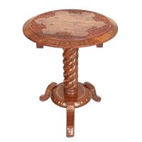 Vyřezávaný dřevěný stolek Indie 47/38 cm