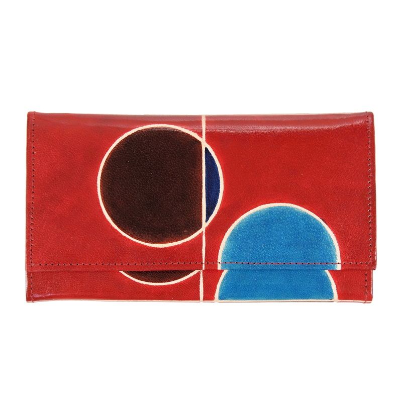 Dámská kožená peněženka Slim London červená 18,5 x 10,5 cm