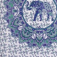 Přehoz na postel indický Elephant Flower fialový 220 x 210 cm