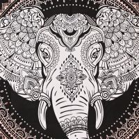 Přehoz na postel indický Ethno Elephant oranžový 220 x 210 cm