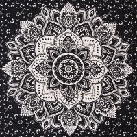Přehoz na postel indický Lotus Dream černý 220 x 210 cm