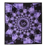 Přehoz na postel indický Om Shine fialový 220 x 210 cm