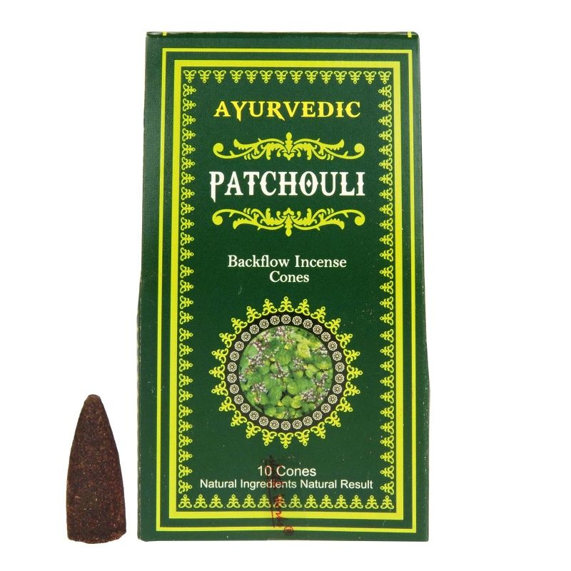 Ayurvedic Patchouli backflow indické vonné františky 10 ks