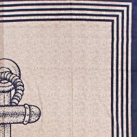 Přehoz na postel indický Kotva modrý 240 x 210 cm