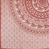 Přehoz na postel indický Sloni zen červený 240 x 210 cm