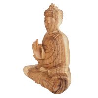 Soška Buddha dřevo 20 cm Vitarka natur