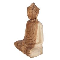 Soška Buddha dřevo 27 cm Dhyan natur