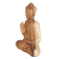 Soška Buddha dřevo 26 cm Vitarka natur