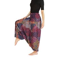 Kalhoty turecké harémové Aladin Flower fialové