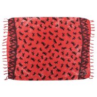 Šátek sarong pareo Gekon červený se sponou