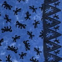 Šátek sarong pareo Gekon modrý se sponou