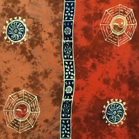Šátek sarong pareo Jin jang červeno-hnědý se sponou