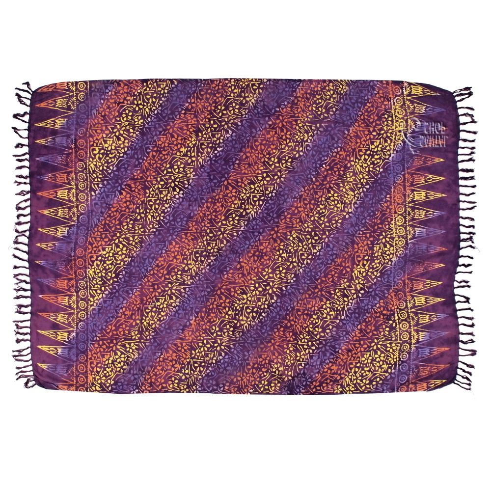 Šátek sarong pareo Kvítek fialový se sponou