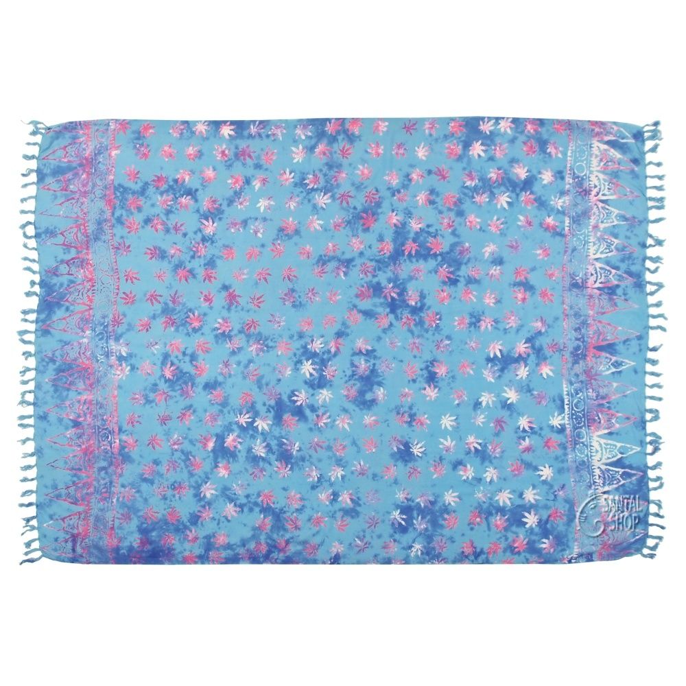 Šátek sarong pareo Palma azurový se sponou