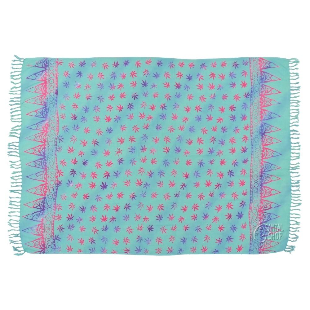 Šátek sarong pareo Palma tyrkysový se sponou