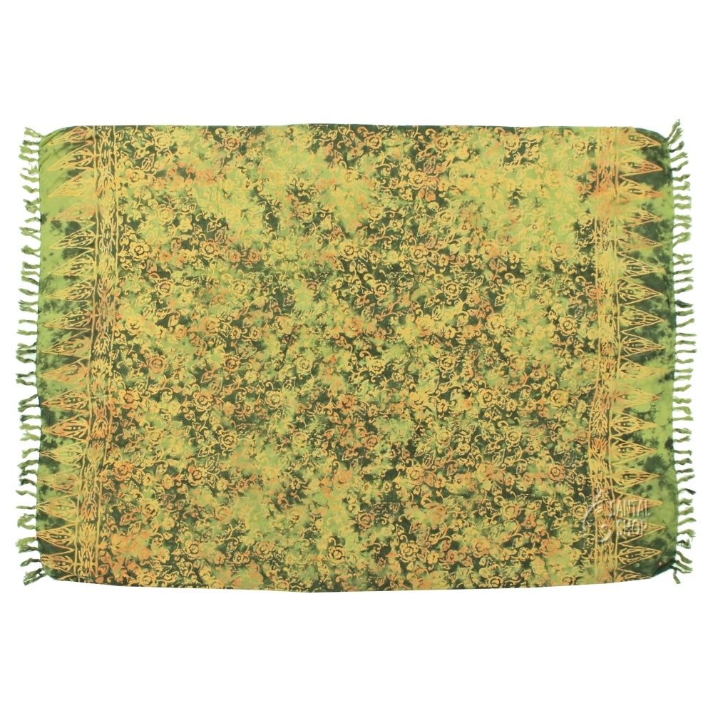 Šátek sarong pareo Tropical zelený se sponou