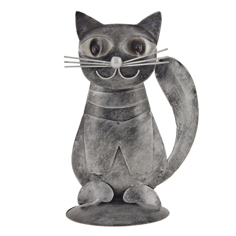 Soška Kočka panáčkující kovová 16 cm