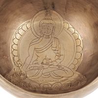 Tibetská mísa rytina Buddha 335 g - průměr 11 cm ručně tepaná