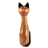 Soška Kočka dřevo thai 30 cm