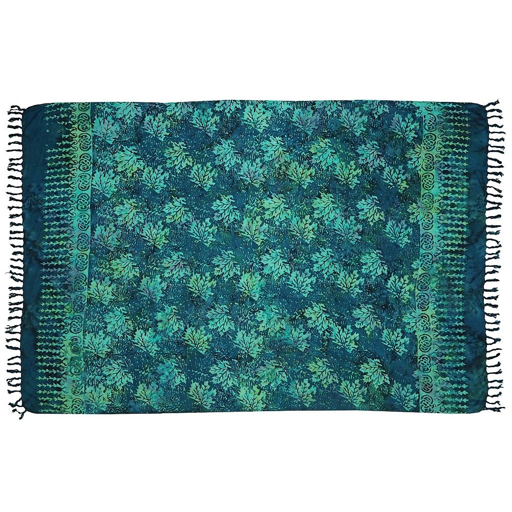 Šátek sarong pareo Listy zelený