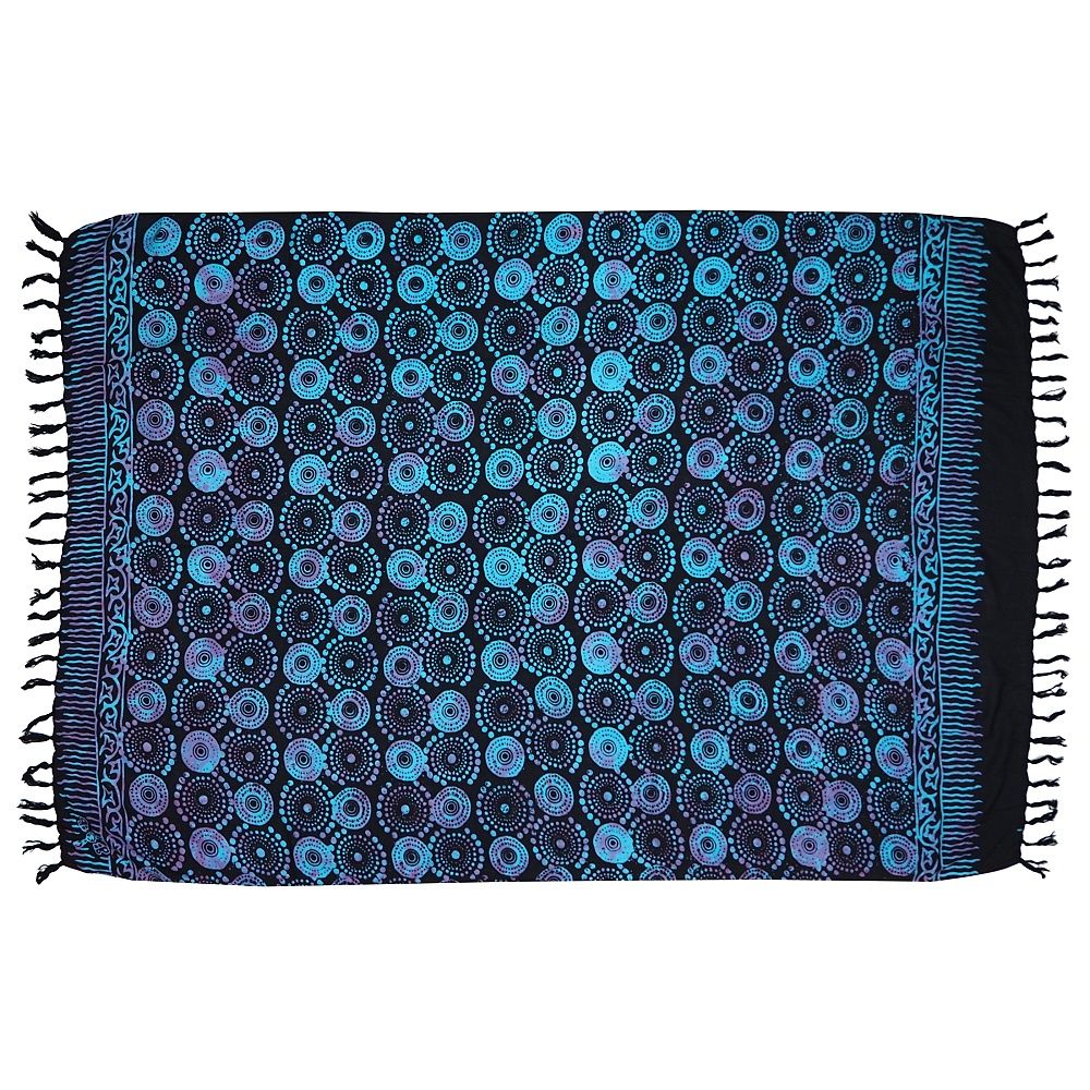 Šátek sarong pareo Louka černo-modro-fialový