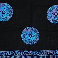 Šátek sarong pareo Mandala černo-modro-fialový
