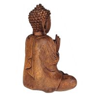 Soška Buddha dřevo 26 cm Vitarka tmavá