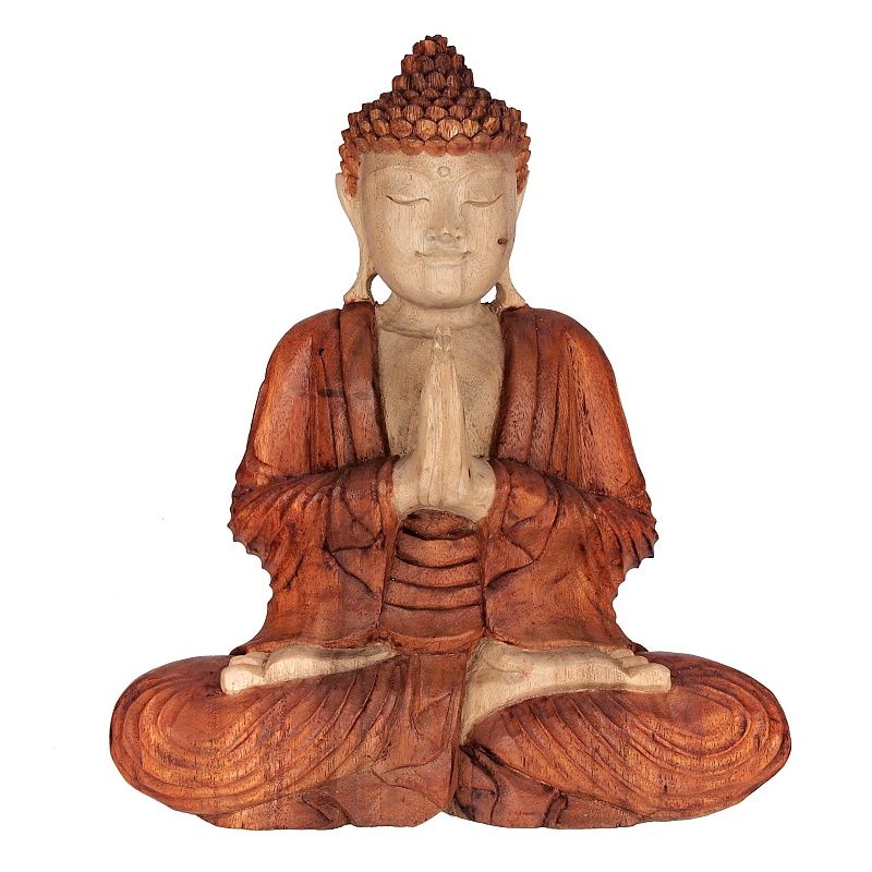 Soška Buddha dřevo 33 cm Namaskara