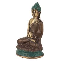 Soška Buddha kov 10,5 cm patina 01