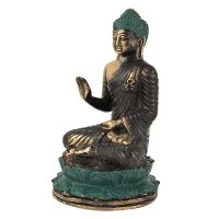Soška Buddha kov 16 cm patina