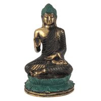 Soška Buddha kov 16 cm patina