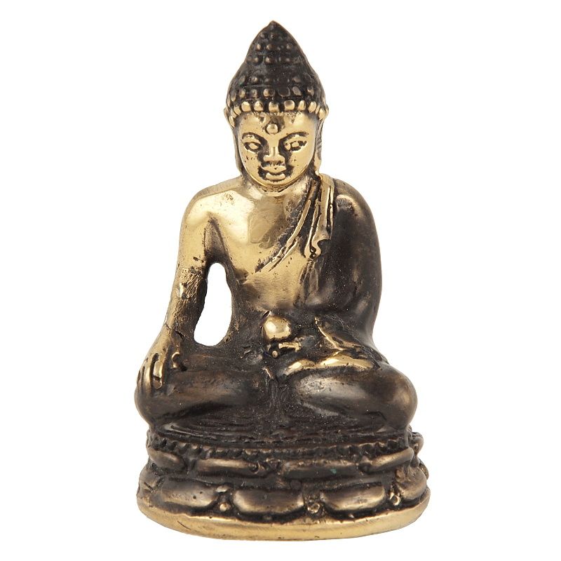 Soška Buddha kov 6,5 cm patina 04