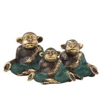 Soška Opice jóga kov 6 cm sada 3 ks