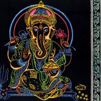 Přehoz na postel indický Ganesh černý 220 x 210 cm 01