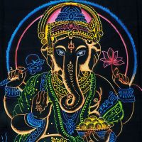 Přehoz na postel indický Ganesh černý 220 x 210 cm 02