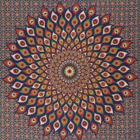 Přehoz na postel indický Mandala modrý 220 x 210 cm 02