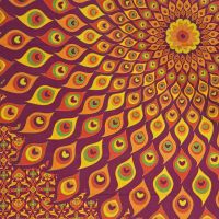 Přehoz na postel indický Mandala oranžovo-vínový 220 x 210 cm