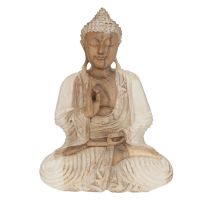 Soška Buddha dřevo 40 cm Vitarka patina