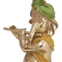 Soška Ganesh resin hudebník 28 cm flétna