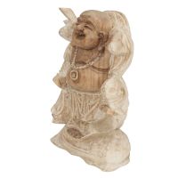 Soška Hotei smějící se buddha dřevo 32 cm patina