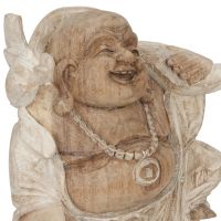 Soška Hotei smějící se buddha dřevo 32 cm patina