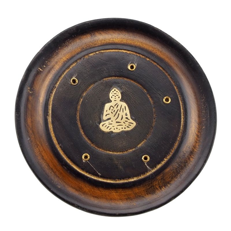 Stojánek na vonné tyčinky talířek antik Buddha 10 cm