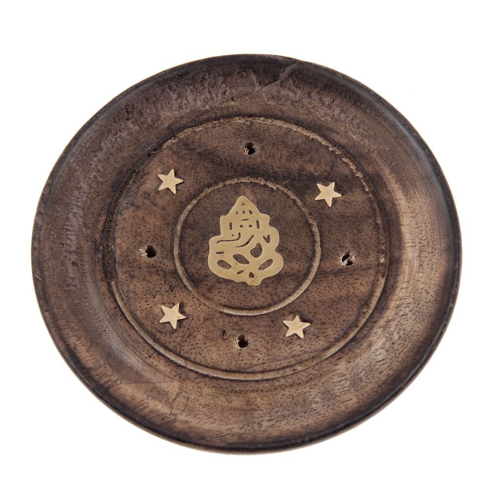 Stojánek na vonné tyčinky talířek antik Ganesh 10 cm