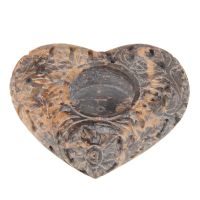 Svícen Srdce - stojánek na vonné tyčinky kamenný 11,5 cm
