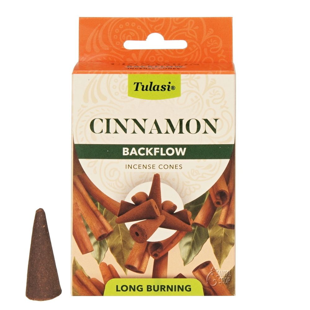 Tulasi Cinnamon backflow indické vonné františky 10 ks