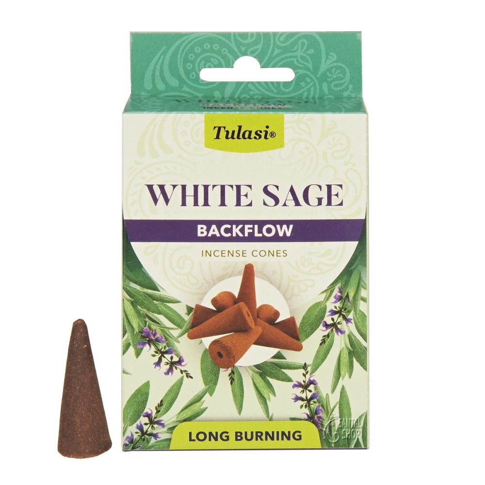 Tulasi White Sage backflow indické vonné františky 10 ks