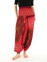 Kalhoty harémové Aladin Flowery červené